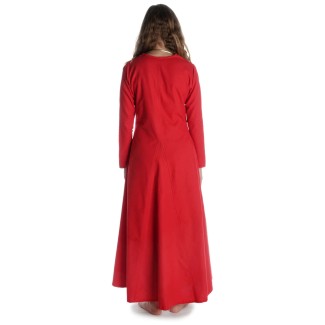 Mittelalter Kleid Catella in Feuerrot Rückansicht