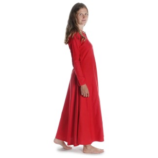 Mittelalter Kleid Catella in Feuerrot Seitenansicht