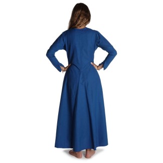 Mittelalter Kleid Catella in Königsblau Rückansicht