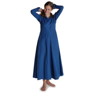 Mittelalter Kleid Catella in Königsblau Frontansicht 2
