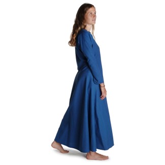 Mittelalter Kleid Catella in Königsblau Seitenansicht