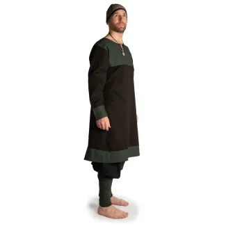 Wikinger Tunika Erik in MISSING: black-dia-green-black Seitenansicht