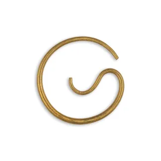 Wikinger Spiralfibel Eurybates aus Messing in Golden Frontansicht