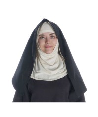 Mittelalter Velan Hildegard in Beige-Schwarz Frontansicht