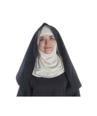 Mittelalter Velan Hildegard in Beige-Schwarz Frontansicht