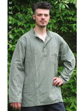 Fischerhemd dick grün-weißgestreift