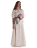 Mittelalter Bluse Gotelinde in Beige Frontansicht 4