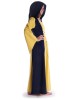 Mittelalter Kleid Liebgart in Gelb-Blau Seitenansicht 2