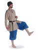 Mittelalter Wadenwickel Balder Set mit Fibeln in Hanffarben Seitenansicht 2