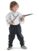 Mittelalter Kinder Hose Sigestab in Schwarz Frontansicht