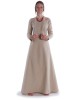 Mittelalter Kleid Hildegunde in Hanffarben Frontansicht 3