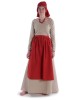 Mittelalter Kleid Hildegunde in Hanffarben Frontansicht 5