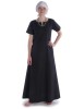 Mittelalter Kleid Hrist in Schwarz Frontansicht 3