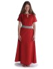 Mittelalter Kleid Hrist in Feuerrot Frontansicht 3