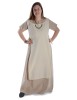 Mittelalter Kleid Hrist in Hanffarben Frontansicht 4