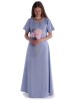 Mittelalter Kleid Hrist in Hellblau Frontansicht
