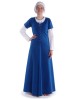 Mittelalter Kleid Nereja in Königsblau Frontansicht 3