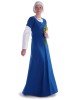 Mittelalter Kleid Nereja in Königsblau Seitenansicht 2