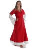 Mittelalter Kleid Saelde mit Bordüre in Feuerrot Frontansicht