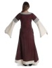 Mittelalter Kleid Saelde mit Zierleiste in Braun-Beige Rückansicht