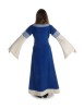 Mittelalter Kleid Saelde mit Zierleiste in Königsblau-Beige Rückansicht