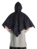 Mittelalter Cape Madius in Schwarz Rückansicht