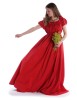 Mittelalter Kleid Fiammetta in Feuerrot Frontansicht 2