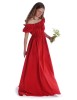 Mittelalter Kleid Fiammetta in Feuerrot Frontansicht 4