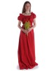 Mittelalter Kleid Fiammetta in Feuerrot Frontansicht 5