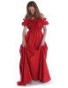 Mittelalter Kleid Fiammetta in Feuerrot Frontansicht 6