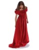 Mittelalter Kleid Fiammetta in Feuerrot Frontansicht 7
