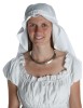 Mittelalter Kleid Fiammetta in Weiß Detailansicht