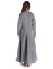 Wikinger Kleid Catella in Fischgrät Blau-Weiß Rückansicht