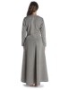 Wikinger Kleid Catella in Fischgrät Brown-Weiß Rückansicht