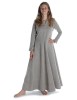 Wikinger Kleid Catella in Fischgrät Brown-Weiß Frontansicht