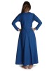 Mittelalter Kleid Catella in Königsblau Rückansicht