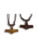 Wikinger Halskette Thorshammer Mjölnir Rømersdal aus Knochen in Braun Frontansicht 3